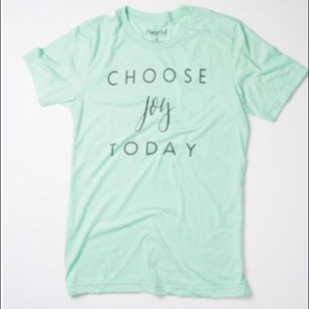 Choose Joy Mint colored inspiring t-shirt